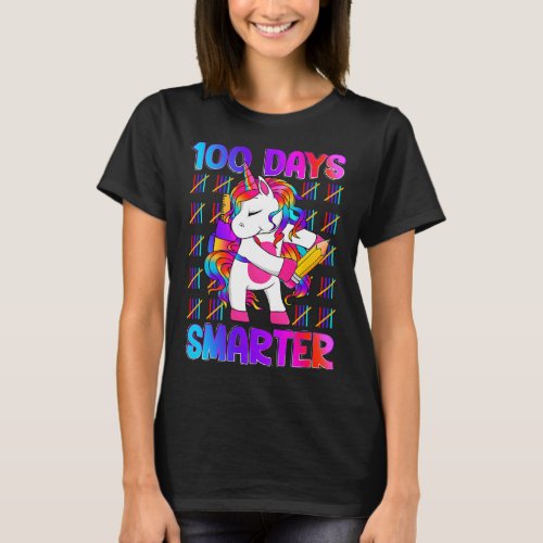 Happy 100 Days Of School Smarter Brighter Tie Dye  T_Shirt