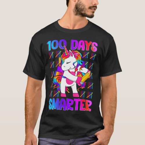 Happy 100 Days Of School Smarter Brighter Tie Dye  T_Shirt