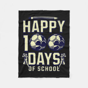Happy 100 Days Of School Teacher 100th Day Soccer Fleece Blanket