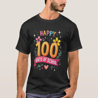 Happy 100 Days Of School Teacher Kids 100 Days Cel T-Shirt