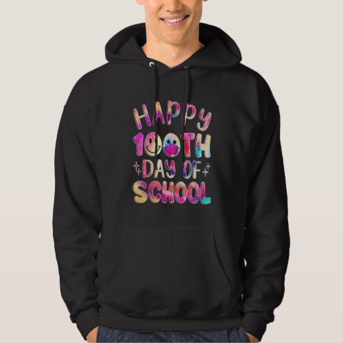 Happy 100 Days Of School Tye Die Teacher Student K Hoodie
