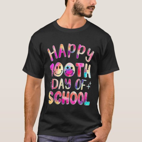 Happy 100 Days Of School Tye Die Teacher Student K T-Shirt