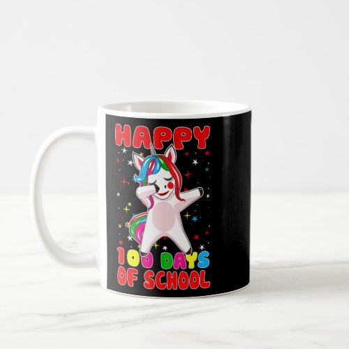 Happy 100 Days Of School   Unicorn Teachers Kids C Coffee Mug