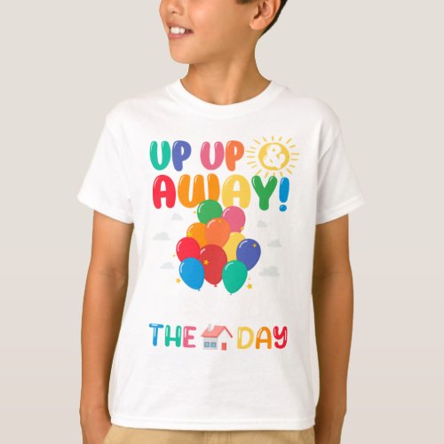Happy 100 Days Of School Up and Away 100th Day Bal T_Shirt