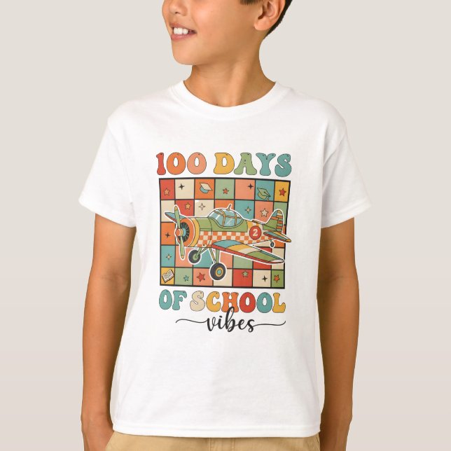 Happy 100 Days of School vibes T-Shirt (Front)