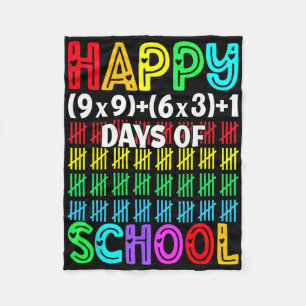 Happy 100 Days School Math Equation 100th Day Of S Fleece Blanket