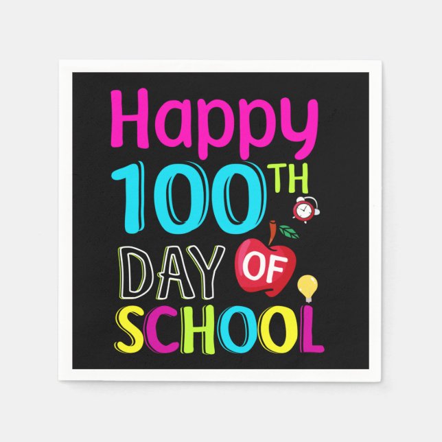 Happy-100-th-day-of-school Napkins (Front)