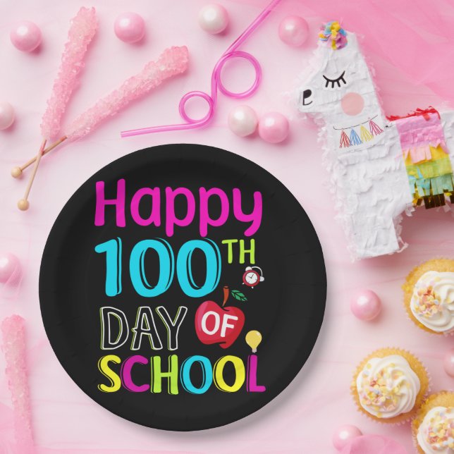 Happy-100-th-day-of-school Paper Plates (Party)