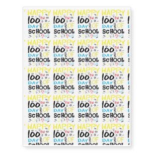 Happy 100th 100 Days of School Temporary Tattoos
