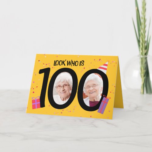 Happy 100th Birthday Big 100 Picture Frame  Holiday Card