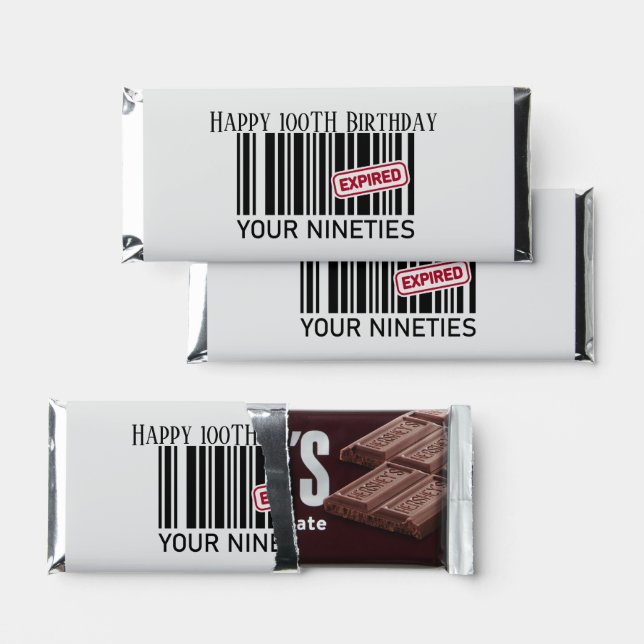 Happy 100th Birthday Birthday facts Hershey Bar Favors (Front)