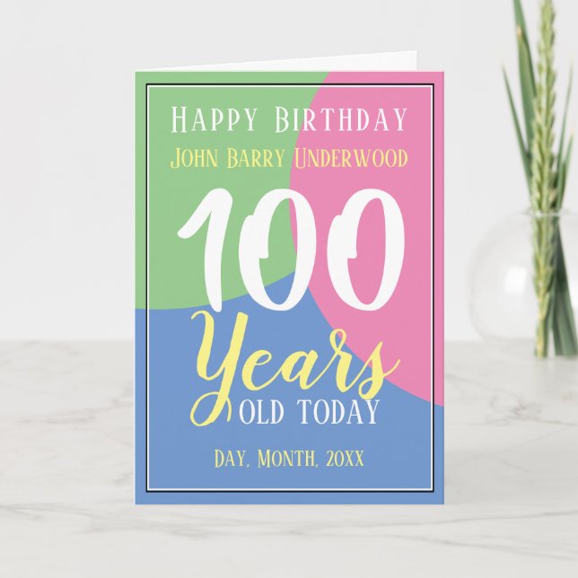Happy 100th Birthday Card (Front)