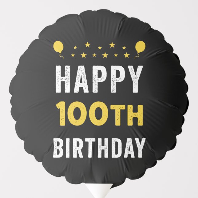 Happy 100th Birthday Centenarian Celebration Party Balloon (Front)