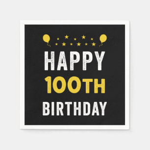 Happy 100th Birthday Centenarian Celebration Party Napkins