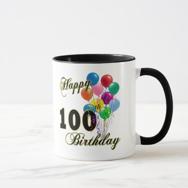 Happy 100th Birthday Gifts and Birthday Apparel Mug (Right)