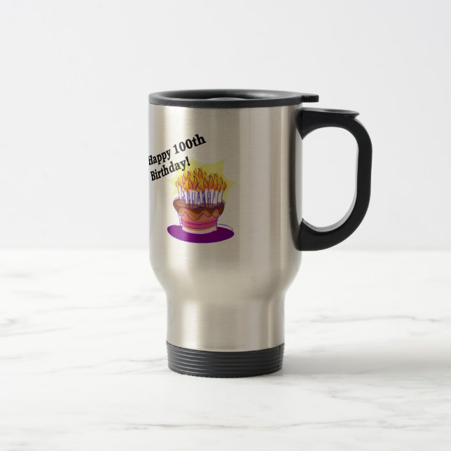 Happy 100th Birthday Travel Mug (Right)