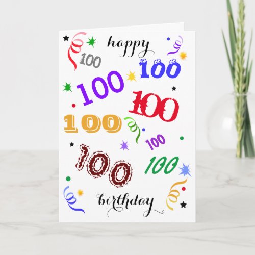 Happy 100th Birthday  Wowza Folded Greeting Card