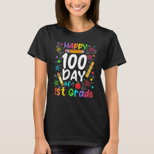 Happy 100th Day Of 1st Grade 100 Days Teacher Stud T-Shirt