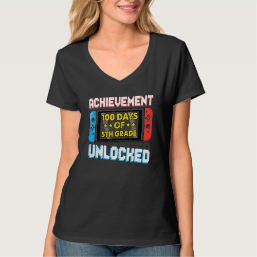 Happy 100th Day Of 5th Grade Achievement Unlocked  T_Shirt