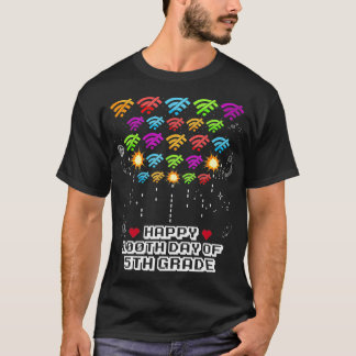 Happy 100Th Day Of 5Th Grade Funny Virtual School  T-Shirt