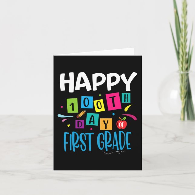 Happy 100th Day Of First grade Teacher Students 10 Card (Front)