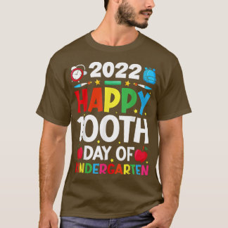 Happy 100th Day of Kindergarten 2022 Teacher Stude T-Shirt