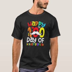 Happy 100th Day Of Kindergarten Mustache Teachers T-Shirt