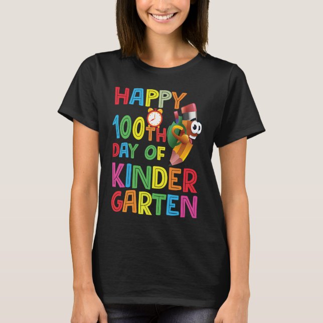Happy 100th Day Of Kindergarten  Pencil 2023 T-Shirt (Front)