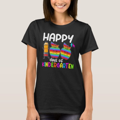 Happy 100th Day Of Kindergarten Popit 100 Days Of  T_Shirt