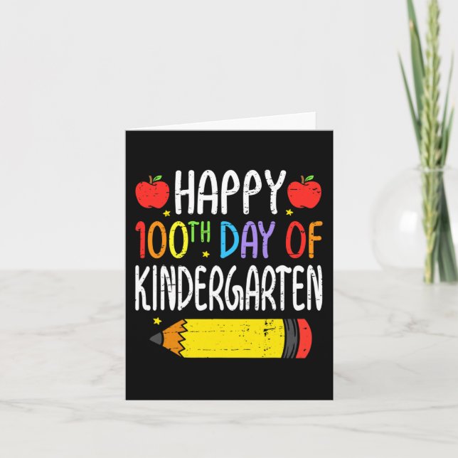 Happy 100th Day Of Kindergarten Teacher Students 1 Card (Front)
