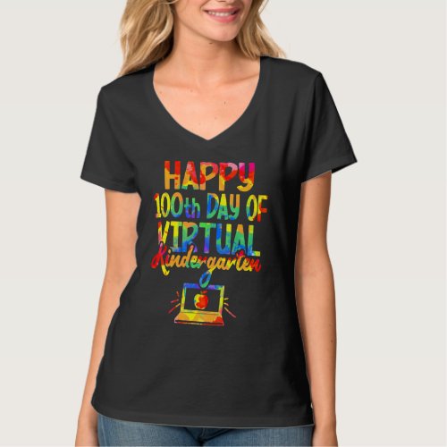 Happy 100th Day Of Kindergarten Virtual Team Teach T_Shirt