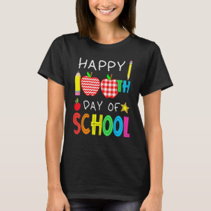 Happy 100th Day Of Pre K Apple 100 Days School Tea T-Shirt