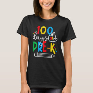 Happy 100th Day Of Pre-K Funny 100 Days School Gif T-Shirt