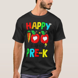 Happy 100th Day Of Pre K Teacher 100 Days Of Schoo T-Shirt