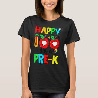 Happy 100th Day Of Pre K Teacher 100 Days Of Schoo T-Shirt
