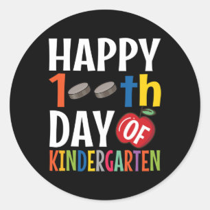 Happy 100th Day Of Pre Kindergarten  School Teache Classic Round Sticker