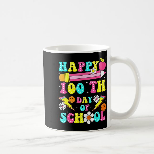 Happy 100th Day Of School 100 Days Of School Teach Coffee Mug (Right)