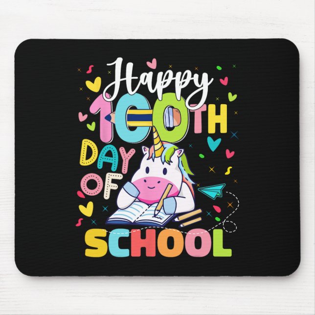 Happy 100th Day Of School 100 Days Of School Teach Mouse Pad (Front)