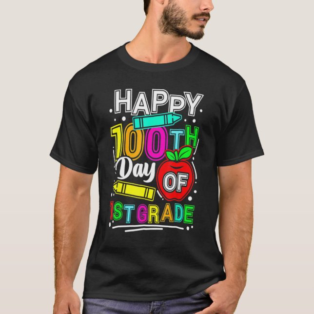 Happy 100th Day Of School 100 Days Smarter Cute 1s T-Shirt (Front)
