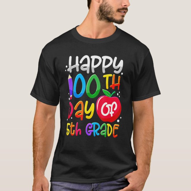 Happy 100th Day Of School 100 Days Smarter Cute 5t T-Shirt (Front)
