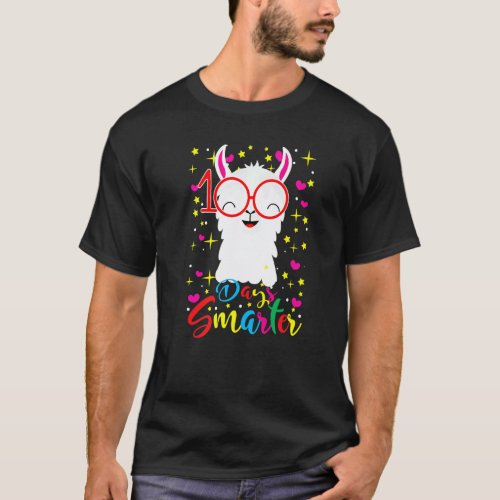 Happy 100th Day of School 100 Days Smarter Llama G T-Shirt