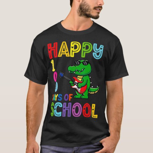 Happy 100th Day of School Cute Crocodile Playing G T_Shirt