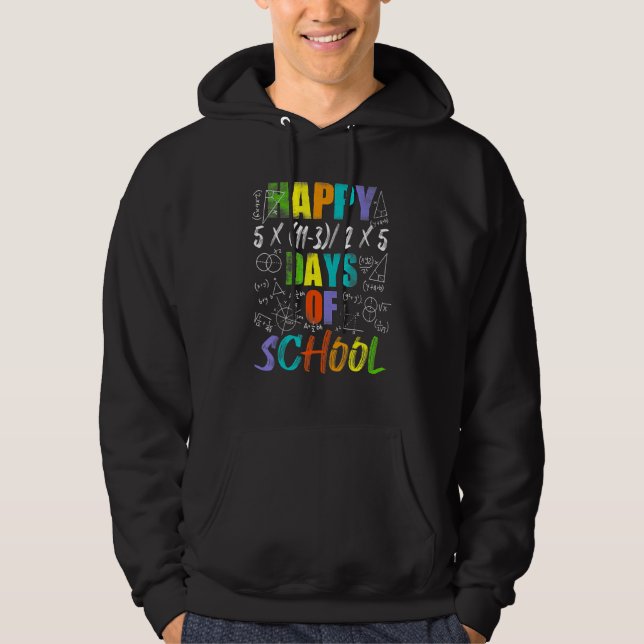 Happy 100th Day Of School Equations Math Teacher 1 Hoodie (Front)