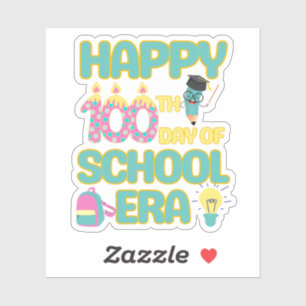 Happy 100th Day Of School Era Back To School Funny Sticker