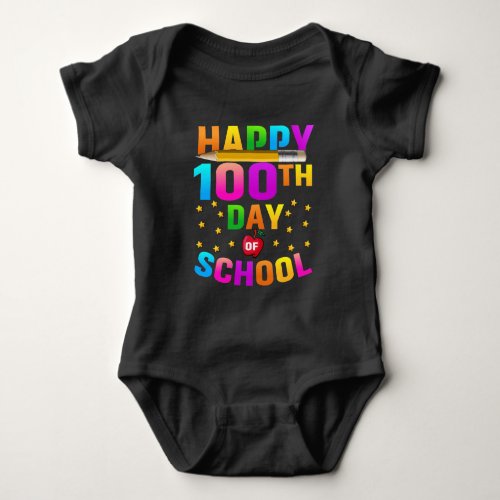Happy 100th Day of School For Teachers  Students Baby Bodysuit