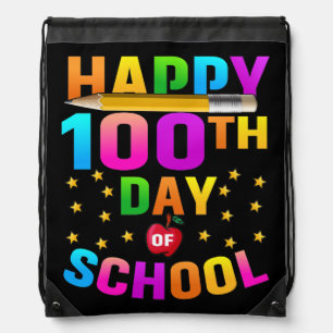 Happy 100th Day of School For Teachers & Students Drawstring Bag