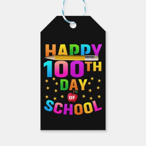 Happy 100th Day of School For Teachers  Students Gift Tags
