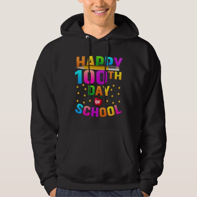 Happy 100th Day of School For Teachers & Students Hoodie (Front)