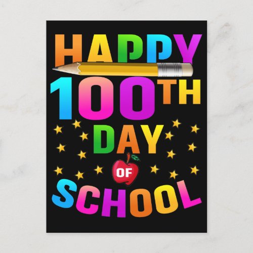 Happy 100th Day of School For Teachers  Students Postcard