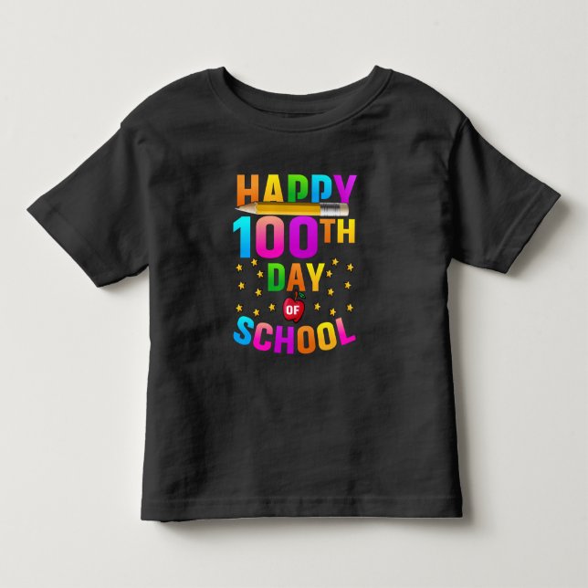 Happy 100th Day of School For Teachers & Students Toddler T-shirt (Front)
